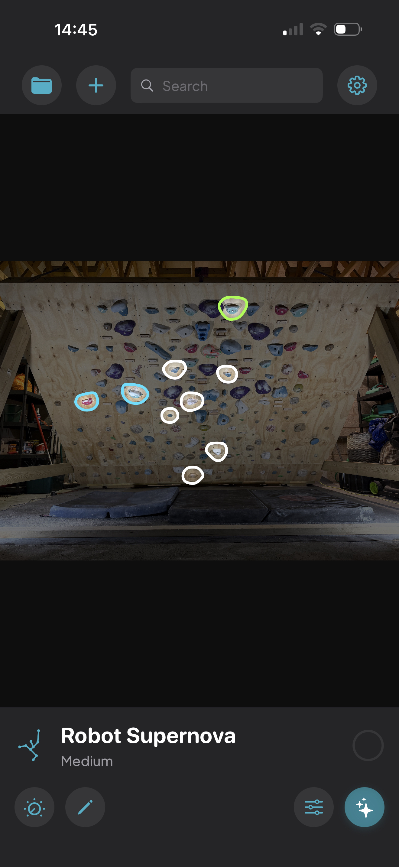 Hidden Lines — main screen showing a wall with a typical problem